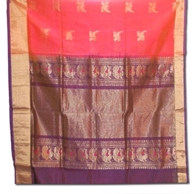 "KALANETA PINK color Venkatagiri cotton Silk (seico) Saree -HSNM-58 - Click here to View more details about this Product